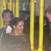 Le prince Harry, duc de Sussex, et Meghan Markle, duchesse de Sussex, enceinte, à la sortie du 10ème anniversaire du spectacle du Cirque du Soleil "Totem" au Royal Albert Hall à Londres, le 16 janvier 2019.