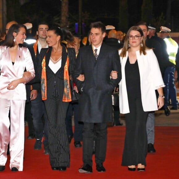 La princesse Stéphanie de Monaco, Pauline Ducruet, Louis Ducruet, Camille Gottlieb lors de la 43ème édition du festival international du cirque de Monte-Carlo le 18 janvier 2019. © Olivier Huitel