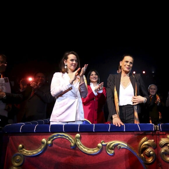 La princesse Stéphanie de Monaco, Pauline Ducruet, Louis Ducruet, Camille Gottlieb lors de la 43ème édition du festival international du cirque de Monte-Carlo le 18 janvier 2019. © Jean-François Ottonello