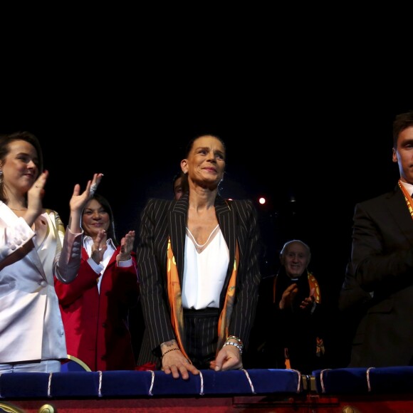 La princesse Stéphanie de Monaco, Pauline Ducruet, Louis Ducruet, Camille Gottlieb lors de la 43ème édition du festival international du cirque de Monte-Carlo le 18 janvier 2019. © Jean-François Ottonello