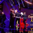 Des manifestants envahissent la scène de "Destination Eurovision" sur France 2 le samedi 19 janvier 2018.