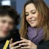 Sandrine Quétier et son fils Gaston - People dans les tribunes du match de football PSG - Guingamp (9-0) au Parc des Princes à Paris le 19 janvier 2019.