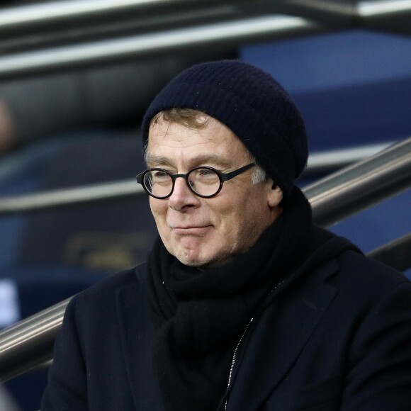 Franck Dubosc - People dans les tribunes du match de football PSG - Guingamp (9-0) au Parc des Princes à Paris le 19 janvier 2019.