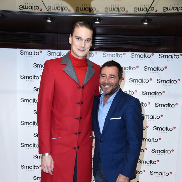 Yannick Agnel, Bernard Montiel - Présentation de la collection "Smalto" lors de la fashion week à la boutique de la rue François 1er à Paris, le 18 janvier 2019. © Giancarlo Gorassini/Bestimage
