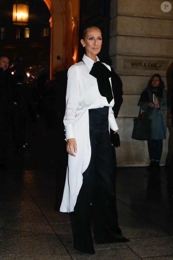 Celine Dion à l'extérieur du défilé de mode Haute-Couture printemps-été 2019 "Giorgio Armani Prive Haute Couture" à Paris. Le 22 janvier 2019 © CVS-Veeren / Bestimage
