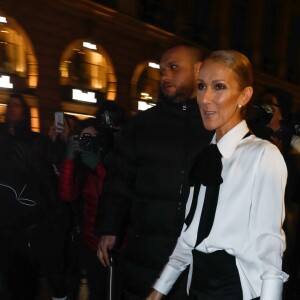 Celine Dion à l'extérieur du défilé de mode Haute-Couture printemps-été 2019 "Giorgio Armani Prive Haute Couture" à Paris. Le 22 janvier 2019 © CVS-Veeren / Bestimage