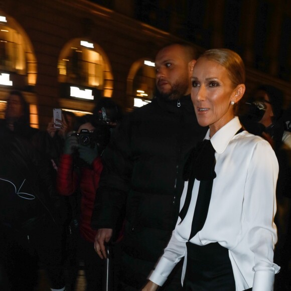 Celine Dion à l'extérieur du défilé de mode Haute-Couture printemps-été 2019 "Giorgio Armani Prive Haute Couture" à Paris. Le 22 janvier 2019 © CVS-Veeren / Bestimage