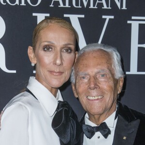 Celine Dion et Giorgio Armani en backstage du défilé de mode Haute-Couture printemps-été 2019 "Giorgio Armani Prive Haute Couture" à Paris le 22 janvier 2019. © Olivier Borde / Bestimage
