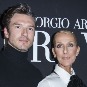 Celine Dion et son ami Pepe Munoz et Giorgio Armani en backstage du défilé de mode Haute-Couture printemps-été 2019 "Giorgio Armani Prive Haute Couture" à Paris le 22 janvier 2019. © Olivier Borde / Bestimage