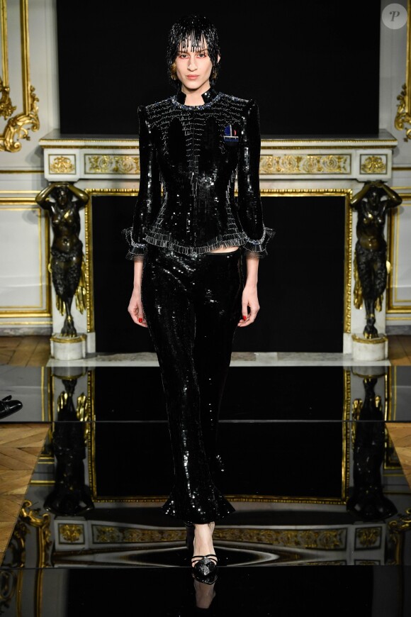 Mannequin - Défilé de mode Haute-Couture printemps-été 2019 "Giorgio Armani Prive Haute Couture" à l'hôtel d'Evreux à Paris, le 22 janvier 2019.