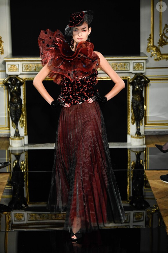 Mannequin - Défilé de mode Haute-Couture printemps-été 2019 "Giorgio Armani Prive Haute Couture" à l'hôtel d'Evreux à Paris, le 22 janvier 2019.