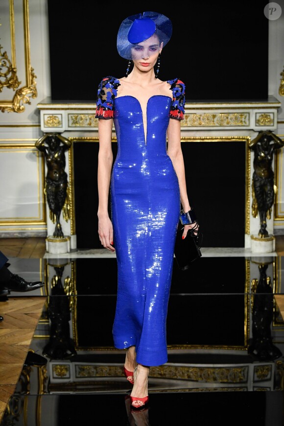Mannequin - Défilé de mode Haute-Couture printemps-été 2019 "Giorgio Armani Prive Haute Couture" à l'hôtel d'Evreux à Paris, le 22 janvier 2019.