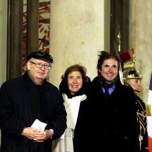 Arno Klasfeld et ses parents Serge et Beate Klarsfeld - Le président de la République française reçoit pour le dîner officiel en l'honneur du président de l'État d'Israël et sa femme la Première Dame au Palais de l'Elysée à Paris, France, le 23 janvier 2019. © Dominique Jacovides/Bestimage  French President receives for the official dinner in honor of the Israel President and his wife the First Lady at the Elysee Palace in Paris, France, on January 23, 2019.23/01/2019 - Paris