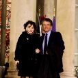 Jack Lang et sa femme Monique - Dîner officiel en l'honneur du président israélien et sa femme au palais de l'Elysée à Paris, le 23 janvier 2019. © Dominique Jacovides/Bestimage