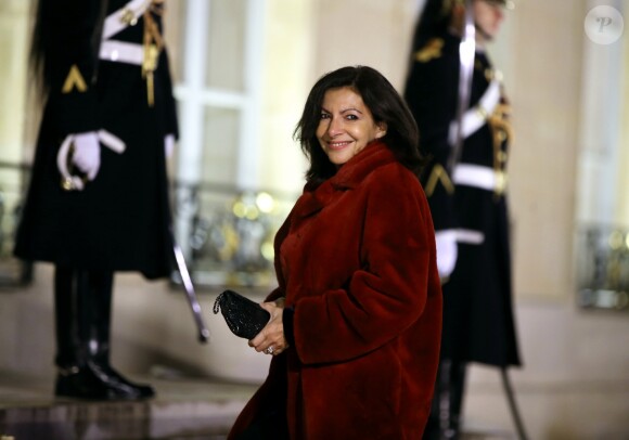 Anne Hidalgo, maire de Paris - Dîner officiel en l'honneur du président israélien et sa femme au palais de l'Elysée à Paris, le 23 janvier 2019. © Dominique Jacovides/Bestimage