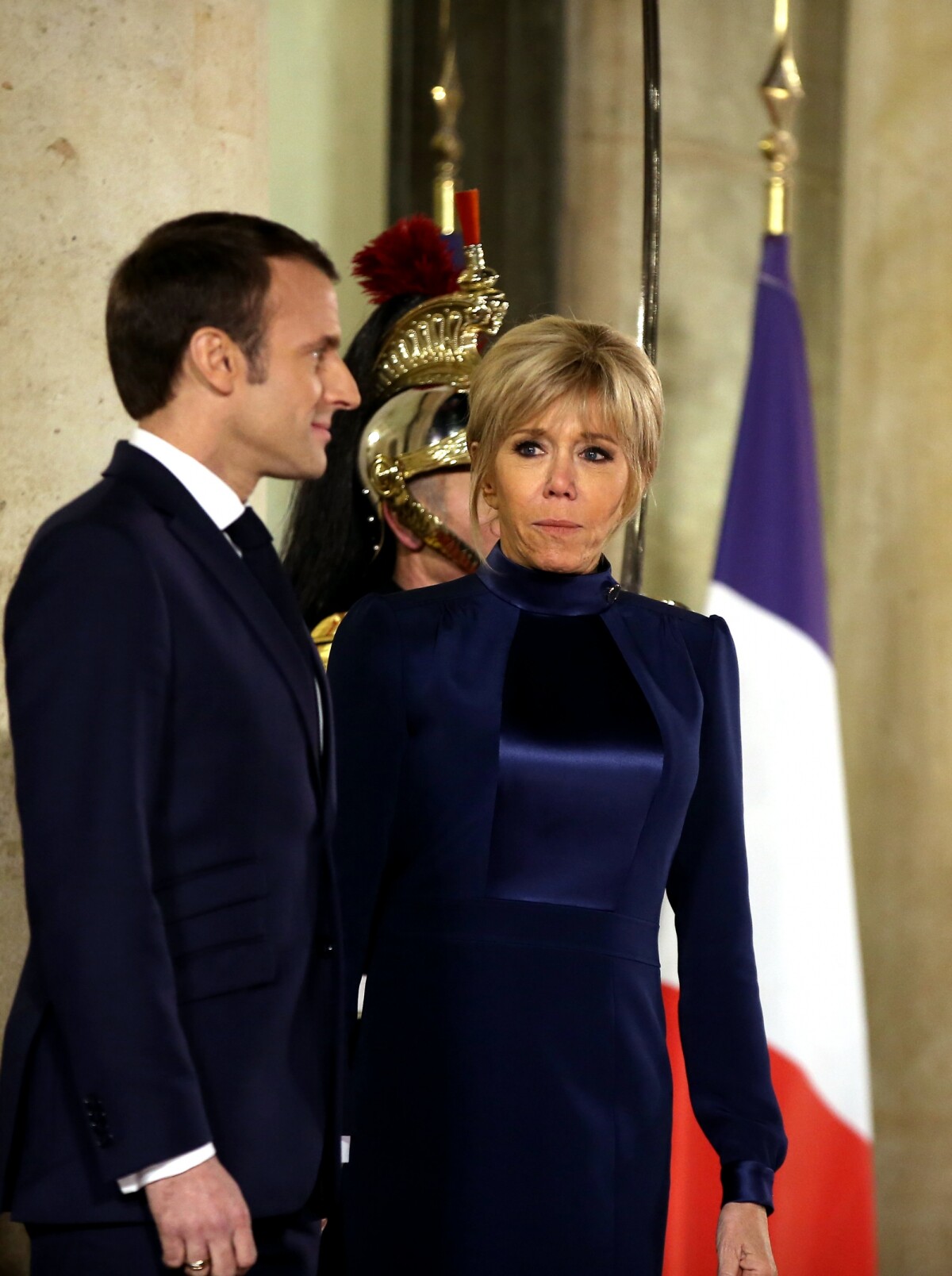 Photo : Le président de la République française Emmanuel Macron et la ...