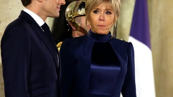 Brigitte Macron, du fuchsia au satin bleu : Rencontre et dîner à l'Élysée