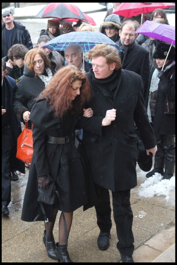 Brigitte Skiavi-Blanc lors des obsèques de Gérard Blanc à Paris, le 2 février 2009.