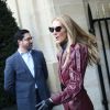 Céline Dion et Pepe Munoz sont de retour à l'hôtel, Le Crillon, à Paris, après leur visite chez Givenchy. Le 24 janvier 2019