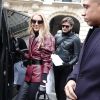 Céline Dion et Pepe Munoz sont de retour à l'hôtel, Le Crillon, à Paris, après leur visite chez Givenchy. Le 24 janvier 2019