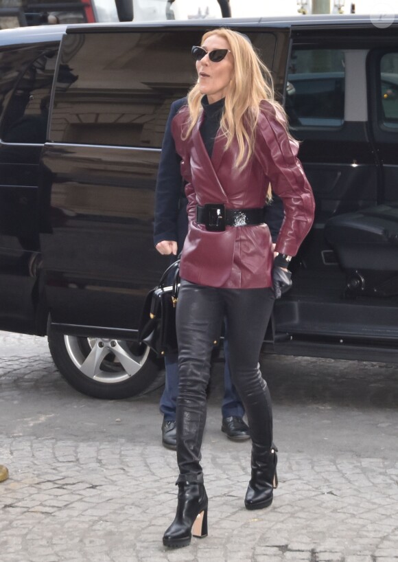 Céline Dion et Pepe Munoz sont de retour à l'hôtel, Le Crillon, à Paris, après leur visite chez Givenchy. Le 24 janvier 2019