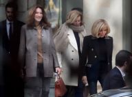 Carla Bruni-Sarkozy et Valérie Trierweiler avec Brigitte Macron à l'Élysée
