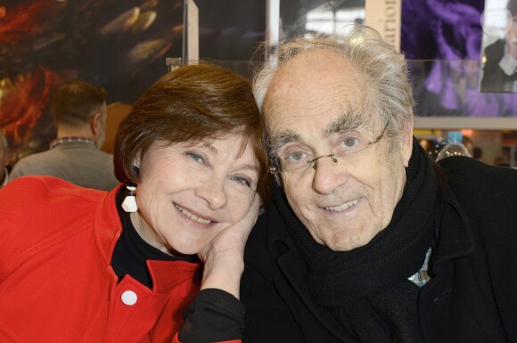 Macha Méril et son compagnon Michel Legrand - 34ème édition du salon du livre à la Porte de Versailles à Paris le 23 mars 2014.