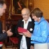 Exclusif - Mariage civil de l'actrice Macha Méril, 74 ans et du musicien Michel Legrand, 82 ans, célébré en la mairie de Monaco, le 16 septembre 2014.