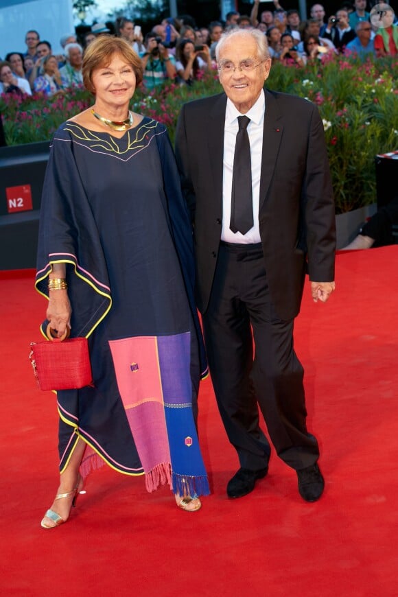 Macha Méril et son fiancé Michel Legrand - Tapis rouge du film "La rançon de la gloire" lors du 71ème festival international du film de Venise, le 28 août 2014.
