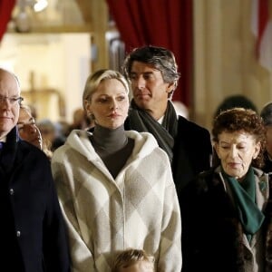 Le prince Albert II et la princesse Charlene de Monaco, avec leur fils le prince Jacques, ont participé aux célébrations de Sainte Dévote dans la soirée du samedi 26 janvier 2019. Après la procession et la messe, ils ont incendié la barque commémorant la légende de la patronne de la principauté. ©Jean-François Ottonello/Bestimage