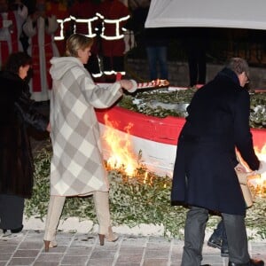 Le prince Albert II et la princesse Charlene de Monaco, avec leur fils le prince héréditaire Jacques, ont participé aux célébrations de Sainte Dévote dans la soirée du samedi 26 janvier 2019. © Bruno Bebert/Bestimage