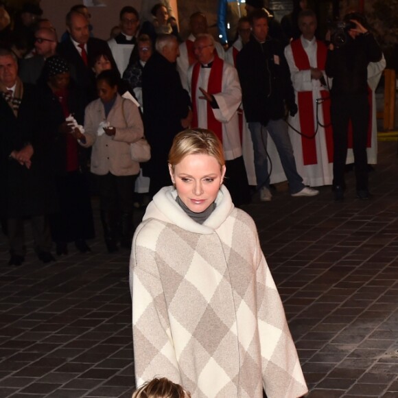 Le prince Albert II et la princesse Charlene de Monaco, avec leur fils le prince héréditaire Jacques, ont participé aux célébrations de Sainte Dévote dans la soirée du samedi 26 janvier 2019. © Bruno Bebert/Bestimage