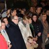 Le prince Albert II et la princesse Charlene de Monaco, avec leur fils le prince héréditaire Jacques, ont participé aux célébrations de Sainte Dévote dans la soirée du samedi 26 janvier 2019. © Bruno Bebert/Bestimage