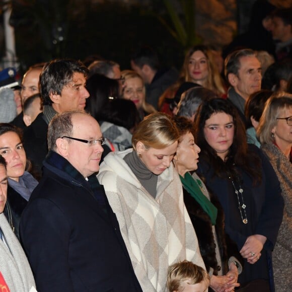 Le prince Albert II et la princesse Charlene de Monaco, avec leur fils le prince héréditaire Jacques, ont participé aux célébrations de Sainte Dévote dans la soirée du samedi 26 janvier 2019. © Bruno Bebert/Bestimage