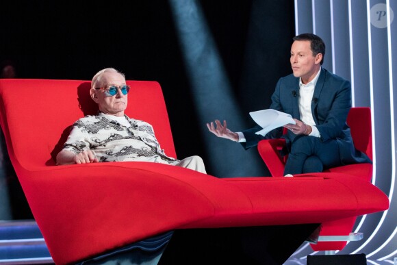 Exclusif - Marc-Olivier Fogiel recevant William Sheller pour l'enregistrement de l'émission "Le Divan" le 9 novembre 2018 © Cyril Moreau / Bestimage