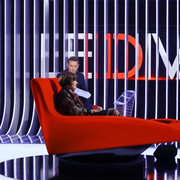 Exclusif - Marc-Olivier Fogiel avec Macha Méril lors de l'enregistrement de l'émission "Le Divan" le 14 septembre 2018 © Dominique Jacovides / Bestimage