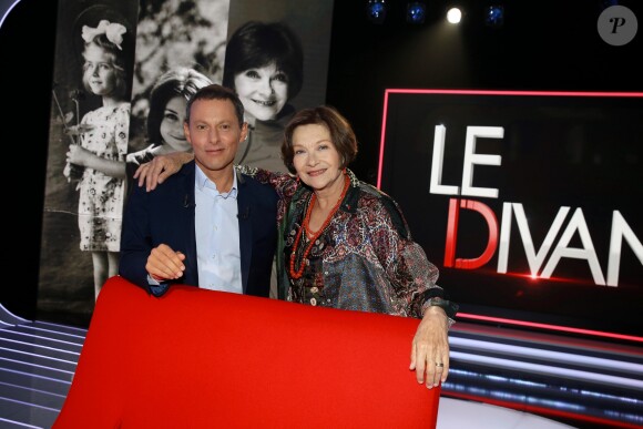Exclusif - Marc-Olivier Fogiel avec Macha Méril lors de l'enregistrement de l'émission "Le Divan" le 14 septembre 2018 © Dominique Jacovides / Bestimage