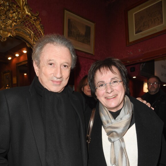 Michel Drucker et Marie-Paule Belle - People à la générale du woman show "Vive Demain !" de Michèle Bernier au théâtre des Variétés à Paris le 28 janvier 2019. © Coadic Guirec/Bestimage