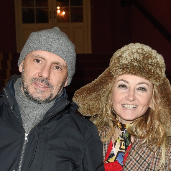 Rémy Caccia et sa femme Christelle Chollet - People à la générale du woman show "Vive Demain !" de Michèle Bernier au théâtre des Variétés à Paris le 28 janvier 2019. © Coadic Guirec/Bestimage