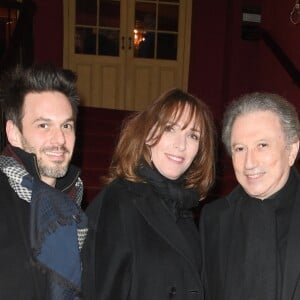 Laurent Arcaro, Stéphanie Jarre et Michel Drucker - People à la générale du woman show "Vive Demain !" de Michèle Bernier au théâtre des Variétés à Paris le 28 janvier 2019. © Coadic Guirec/Bestimage