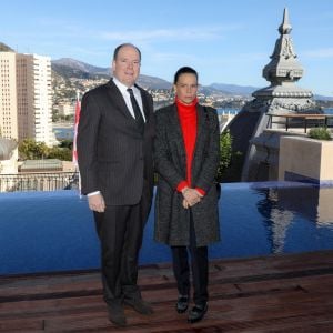 Le prince Albert II de Monaco et la princesse Stéphanie inaugurent suite "Rainier III" de l'Hôtel de Paris à Monaco le 29 janvier 2019. @ Jean-Charles Vinaj / Pool Monaco / Bestimage