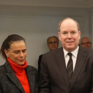 Le prince Albert II de Monaco et la princesse Stéphanie inaugurent suite "Rainier III" de l'Hôtel de Paris à Monaco le 29 janvier 2019. @ Jean-Charles Vinaj / Pool Monaco / Bestimage