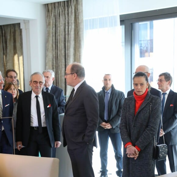 Le prince Albert II de Monaco et la princesse Stéphanie inaugurent suite "Rainier III" de l'Hôtel de Paris à Monaco le 29 janvier 2019. @ Jean-Charles Vinaj / Pool Monaco / Bestimage