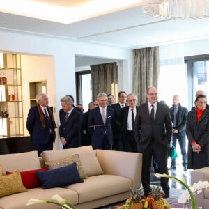 Le prince Albert II de Monaco et la princesse Stéphanie inaugurent suite "Rainier III" de l'Hôtel de Paris à Monaco le 29 janvier 2019. @ Jean-Charles Vinaj / Pool Monaco / Bestimage