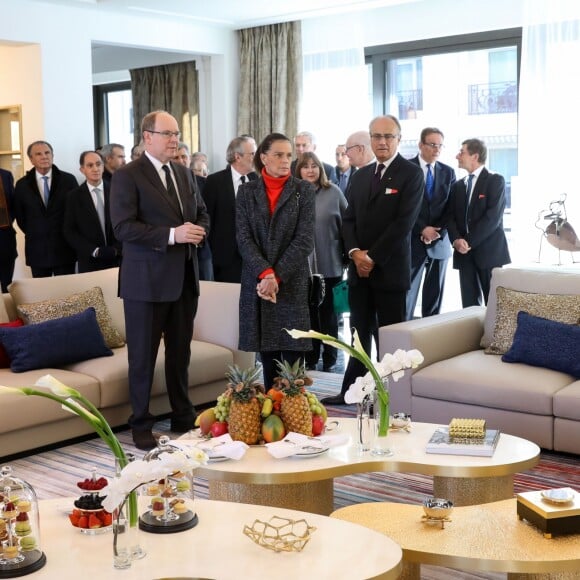 Le prince Albert II de Monaco et la princesse Stéphanie inaugurent suite "Rainier III" de l'Hôtel de Paris à Monaco le 29 janvier 2019. @ Jean-Charles Vinaj / Pool Monaco / Bestimage