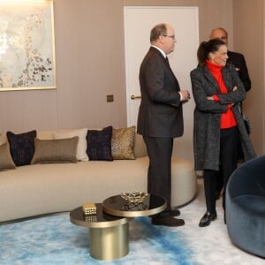 Le prince Albert II de Monaco et la princesse Stéphanie inaugurent suite "Rainier III" de l'Hôtel de Paris à Monaco le 29 janvier 2019. @ Jean-Charles Vinaj / Pool Monaco / Bestimage