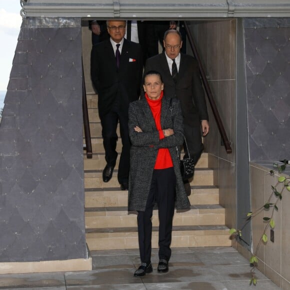 Le prince Albert II de Monaco et la princesse Stéphanie inaugurent suite "Rainier III" de l'Hôtel de Paris à Monaco le 29 janvier 2019. @ Jean-Charles Vinaj / Pool Monaco / Bestimage