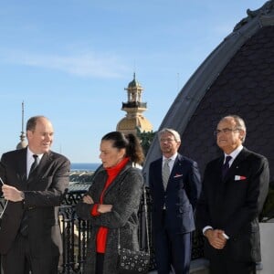 Le prince Albert II de Monaco et la princesse Stéphanie inaugurent suite "Rainier III" de l'Hôtel de Paris à Monaco le 29 janvier 2019. @ Jean-Charles Vinaj / Pool Monaco / Bestimage