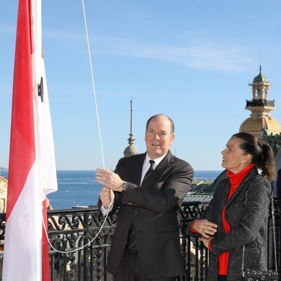 Le prince Albert II de Monaco et la princesse Stéphanie inaugurent suite "Rainier III" de l'Hôtel de Paris à Monaco le 29 janvier 2019. @ Jean-Charles Vinaj / Pool Monaco / Bestimage