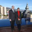 Le prince Albert II de Monaco et la princesse Stéphanie inaugurent suite "Rainier III" de l'Hôtel de Paris à Monaco le 29 janvier 2019. @ Jean-Charles Vinaj / Pool Monaco / Bestimage